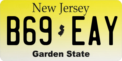 NJ license plate B69EAY