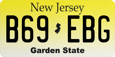 NJ license plate B69EBG