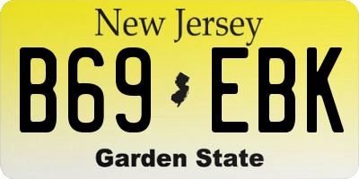 NJ license plate B69EBK