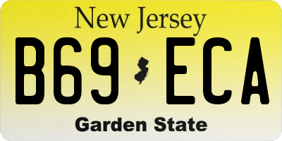NJ license plate B69ECA