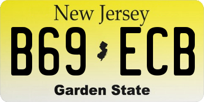 NJ license plate B69ECB