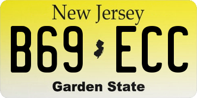 NJ license plate B69ECC