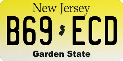 NJ license plate B69ECD