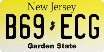 NJ license plate B69ECG