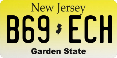 NJ license plate B69ECH