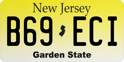 NJ license plate B69ECI