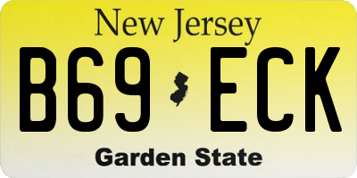 NJ license plate B69ECK