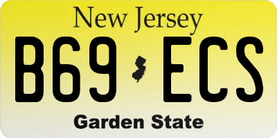NJ license plate B69ECS
