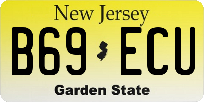 NJ license plate B69ECU