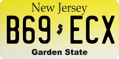 NJ license plate B69ECX