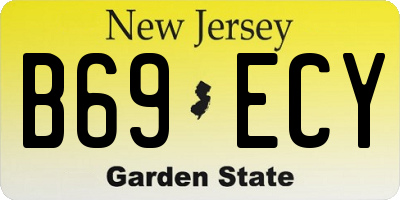 NJ license plate B69ECY