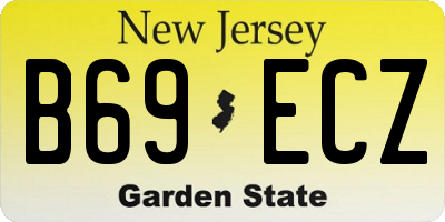 NJ license plate B69ECZ