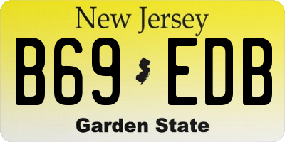NJ license plate B69EDB