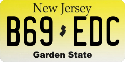 NJ license plate B69EDC