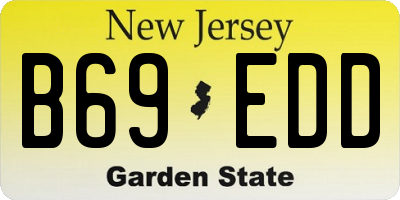 NJ license plate B69EDD