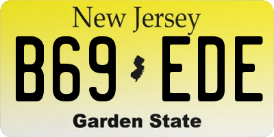 NJ license plate B69EDE