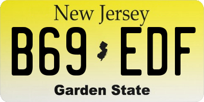 NJ license plate B69EDF