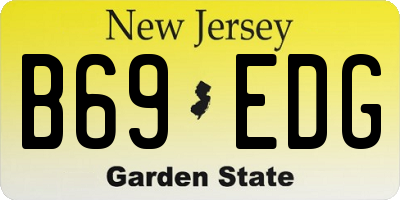 NJ license plate B69EDG