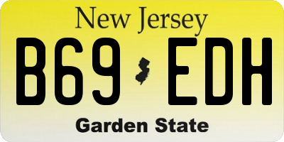 NJ license plate B69EDH