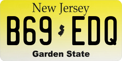 NJ license plate B69EDQ