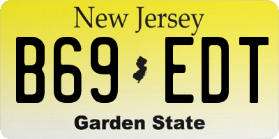NJ license plate B69EDT