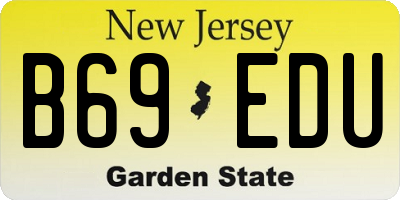 NJ license plate B69EDU