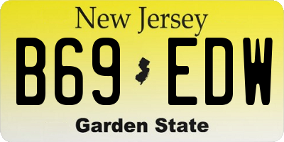 NJ license plate B69EDW