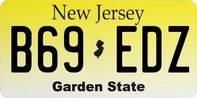 NJ license plate B69EDZ