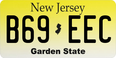 NJ license plate B69EEC