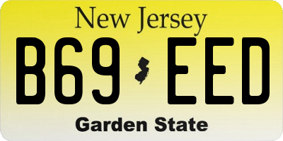 NJ license plate B69EED