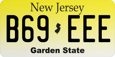 NJ license plate B69EEE