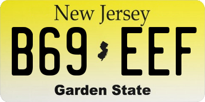 NJ license plate B69EEF