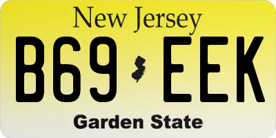 NJ license plate B69EEK