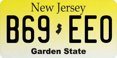 NJ license plate B69EEO