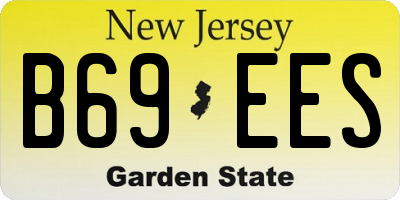 NJ license plate B69EES