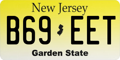 NJ license plate B69EET