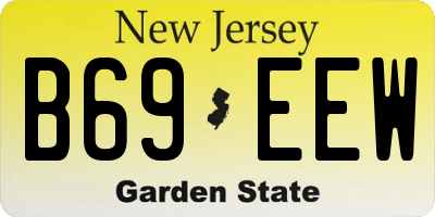 NJ license plate B69EEW