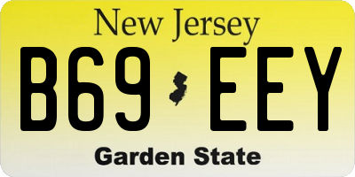 NJ license plate B69EEY
