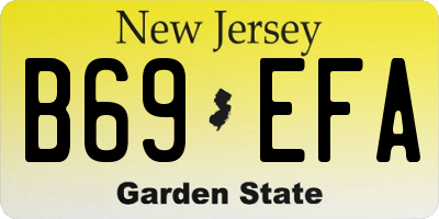 NJ license plate B69EFA