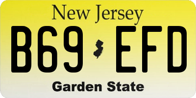 NJ license plate B69EFD