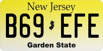 NJ license plate B69EFE