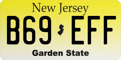NJ license plate B69EFF