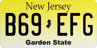 NJ license plate B69EFG