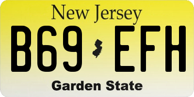 NJ license plate B69EFH