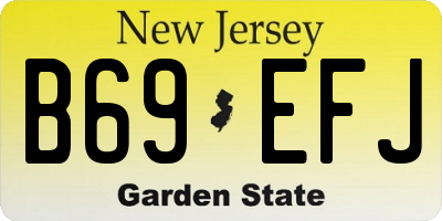 NJ license plate B69EFJ