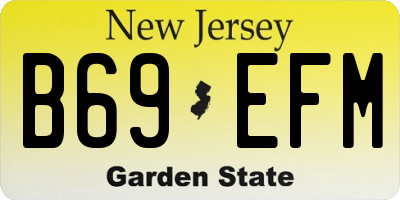 NJ license plate B69EFM