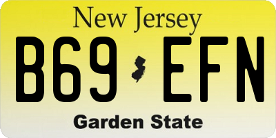 NJ license plate B69EFN