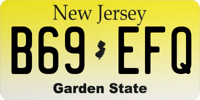 NJ license plate B69EFQ