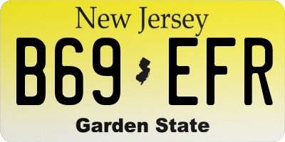 NJ license plate B69EFR