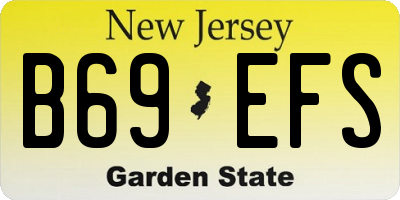NJ license plate B69EFS